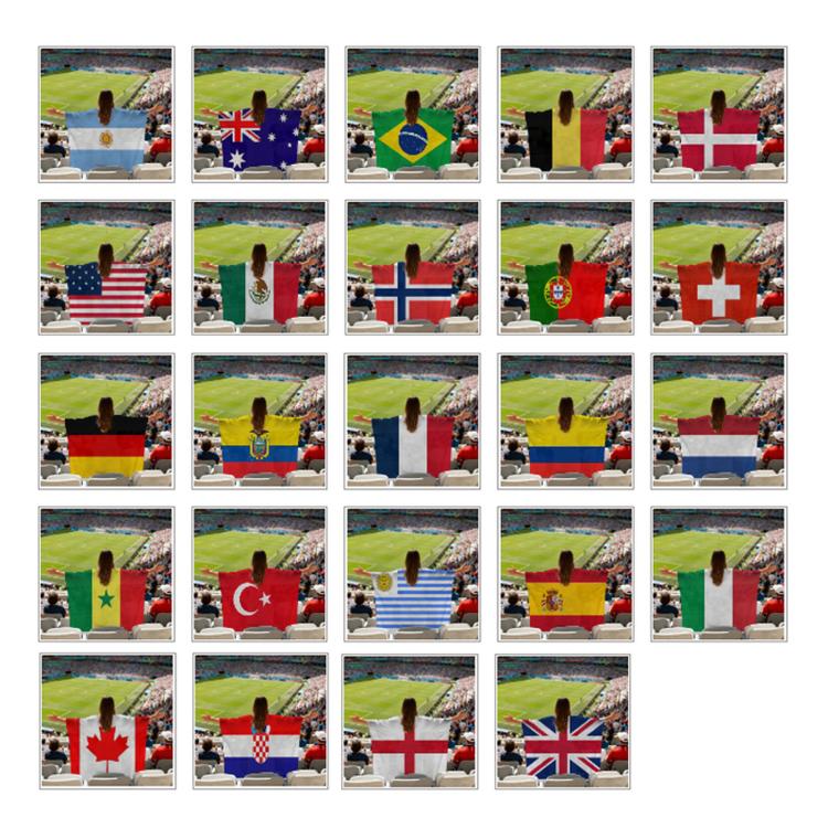 USA-Canadian-Mexican World Cup Fans Capes Flags, Specification: Argentina - 90x150cm