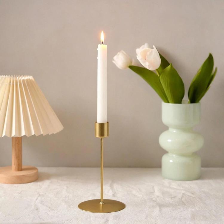 Iron Candlestick For Dining Room, Home Decorative Candlestick Ornament, Style: Low Gold