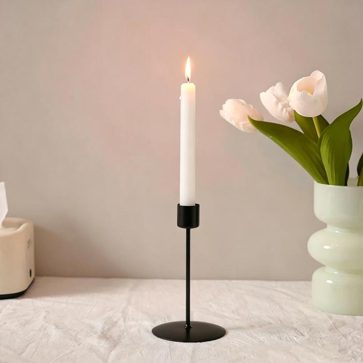 Iron Candlestick For Dining Room, Home Decorative Candlestick Ornament, Style: Low Black