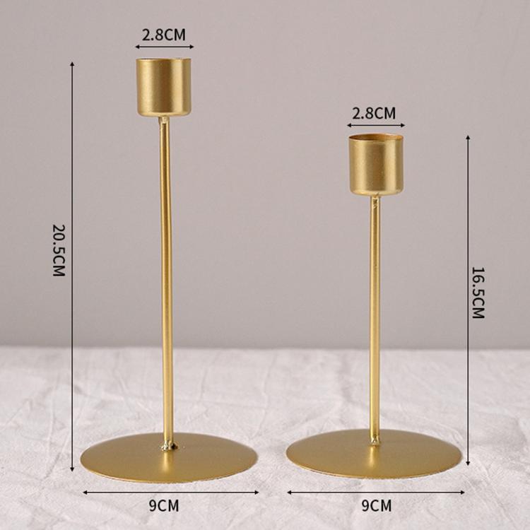 Iron Candlestick For Dining Room, Home Decorative Candlestick Ornament, Style: Low Gold