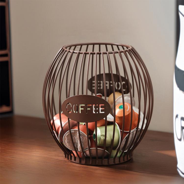 Iron Coffee Capsule Storage Rack, Open Display Stand For Coffee Shop Counter, Spec: Large Coffee