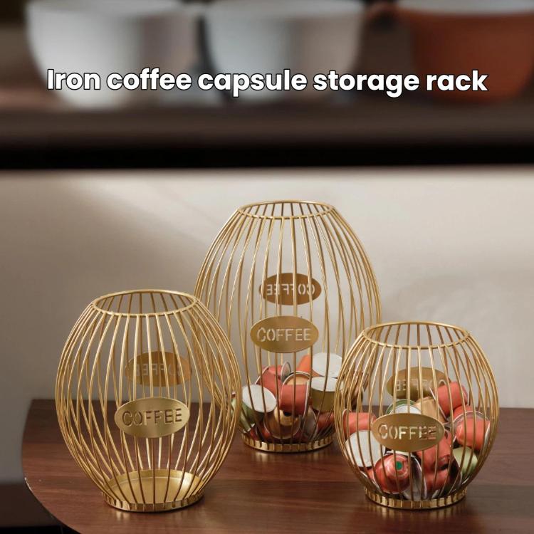 Iron Coffee Capsule Storage Rack, Open Display Stand For Coffee Shop Counter, Spec: Small Black