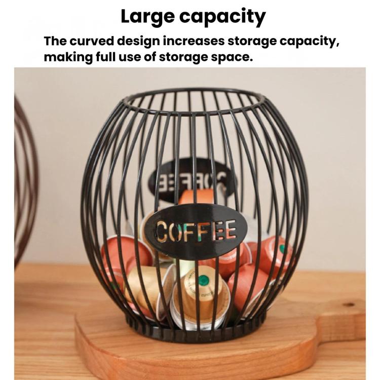 Iron Coffee Capsule Storage Rack, Open Display Stand For Coffee Shop Counter, Spec: Large Coffee