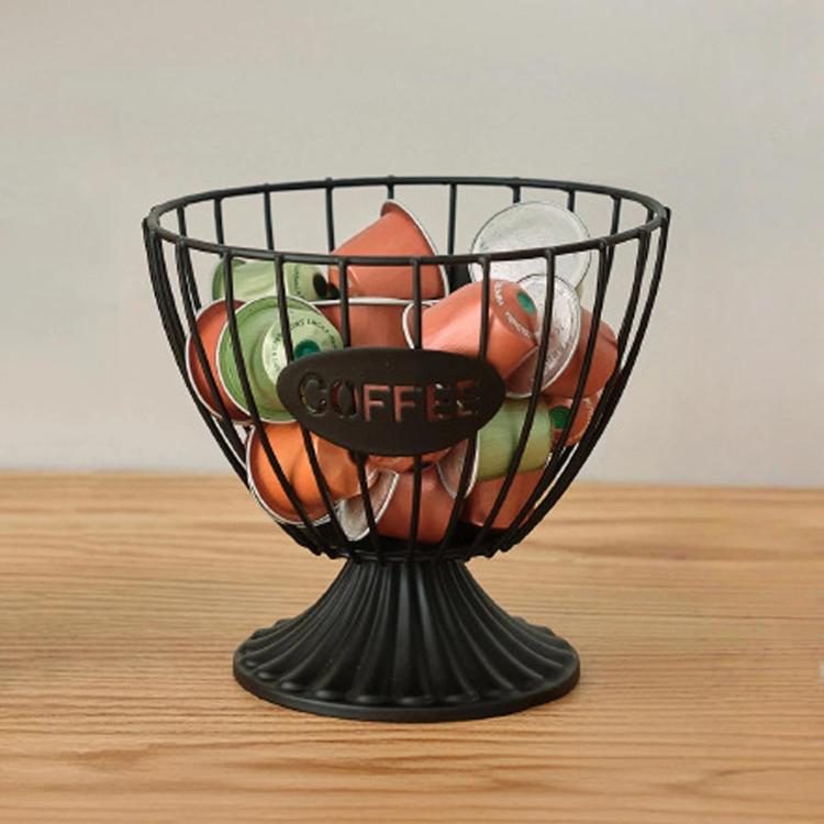 Metal Coffee Capsule Storage Rack, Large-Capacity Snack & Candy Organizer, Spec: Circle Black