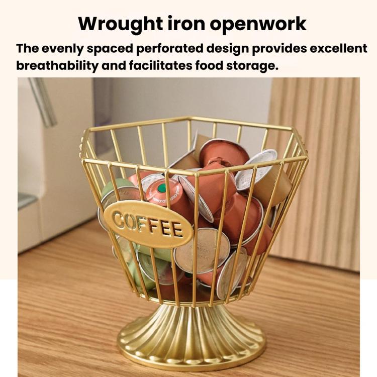Metal Coffee Capsule Storage Rack, Large-Capacity Snack & Candy Organizer, Spec: Hexagon Black