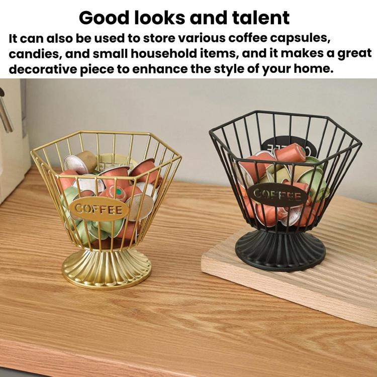 Metal Coffee Capsule Storage Rack, Large-Capacity Snack & Candy Organizer, Spec: Circle Gold