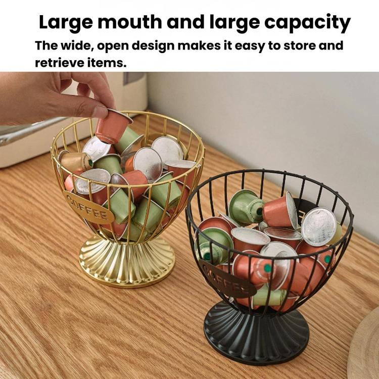 Metal Coffee Capsule Storage Rack, Large-Capacity Snack & Candy Organizer, Spec: Hexagon Black