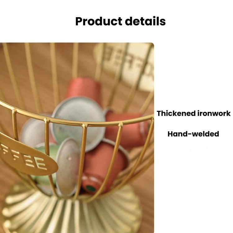 Metal Coffee Capsule Storage Rack, Large-Capacity Snack & Candy Organizer, Spec: Circle Gold