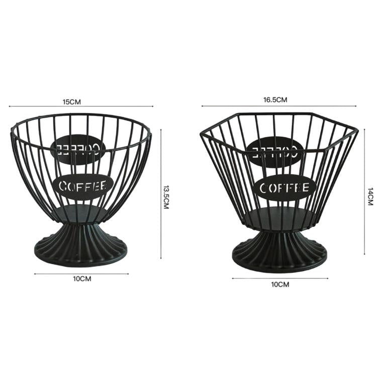 Metal Coffee Capsule Storage Rack, Large-Capacity Snack & Candy Organizer, Spec: Hexagon Black