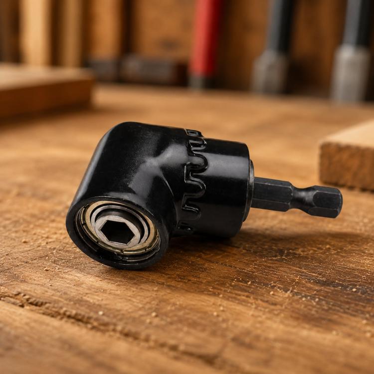 105 Degree Angle Drill Attachment 1/4 Inch Hex Shank Magnetic Angle Driver Adapter, Screwdriver Corner Tool - Black