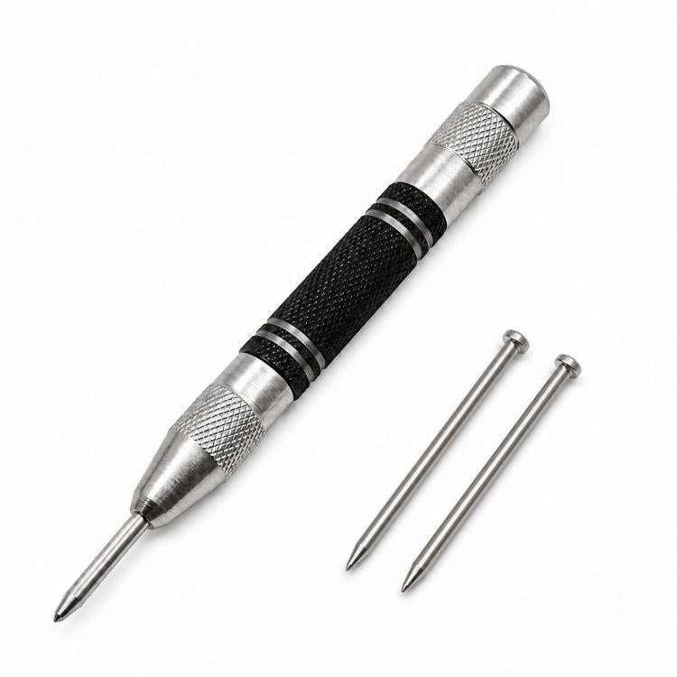 5-Inch Automatic Center Punch Spring Loaded Center Punch Tool Metal/Wood Scriber and Window Glass Breaker Emergency Escape Tool with 2 Spare Tips