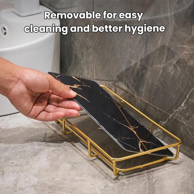 Bathroom Cosmetic Storage Rack, Vanity Countertop Tray, Spec: Small White Gold