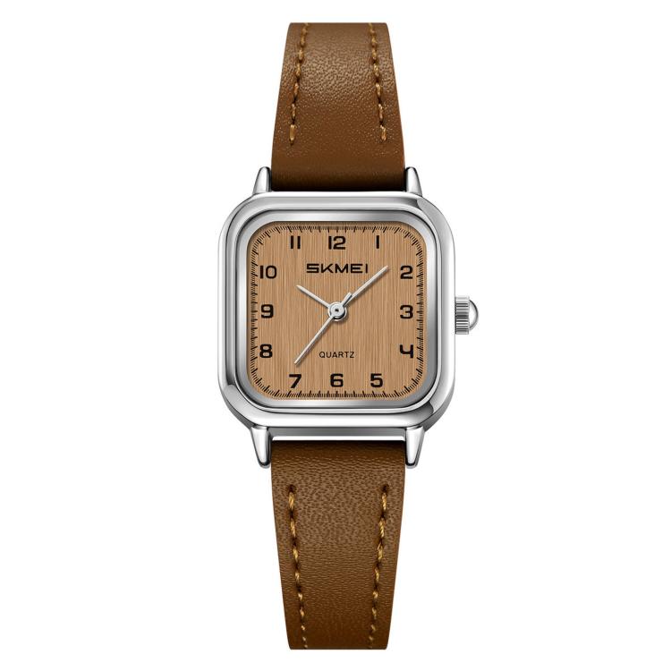 SKMEI 2579 Square Ladies Quartz Watch Leather Strap Watch