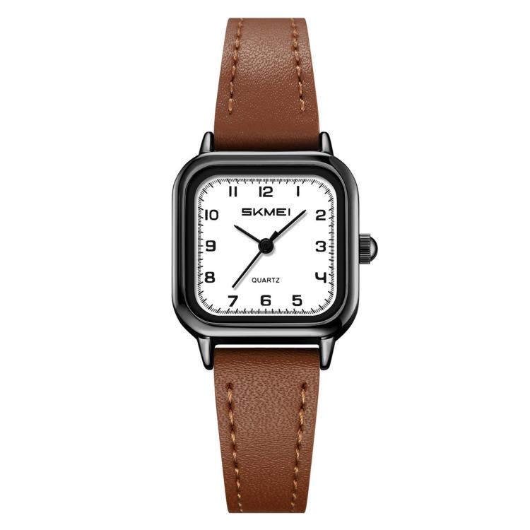 SKMEI 2579 Square Ladies Quartz Watch Leather Strap Watch