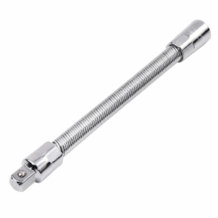 1/4-Inch Drive Flexible Extension Bar 140mm Spring Steel Socket Extension Shaft Flexible Socket Adapter - Silver