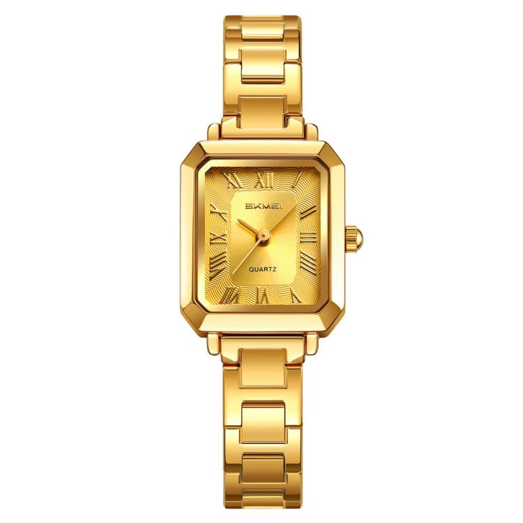 SKMEI 2582 Elegant Ladies Square Watch Stainless Steel Strap 30m Life Waterproof Quartz Watch