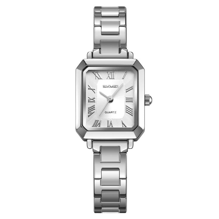 SKMEI 2582 Elegant Ladies Square Watch Stainless Steel Strap 30m Life Waterproof Quartz Watch
