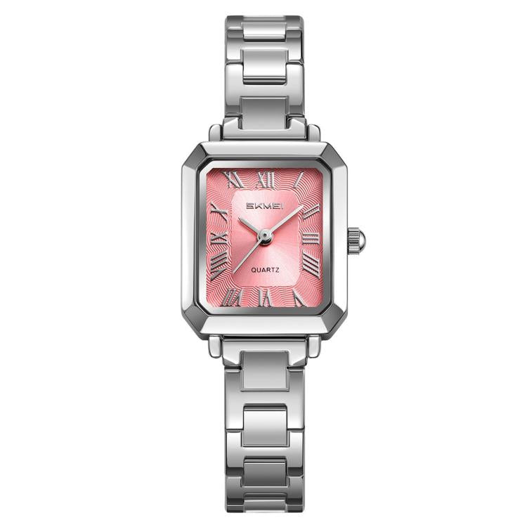 SKMEI 2582 Elegant Ladies Square Watch Stainless Steel Strap 30m Life Waterproof Quartz Watch