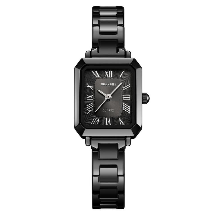 SKMEI 2582 Elegant Ladies Square Watch Stainless Steel Strap 30m Life Waterproof Quartz Watch