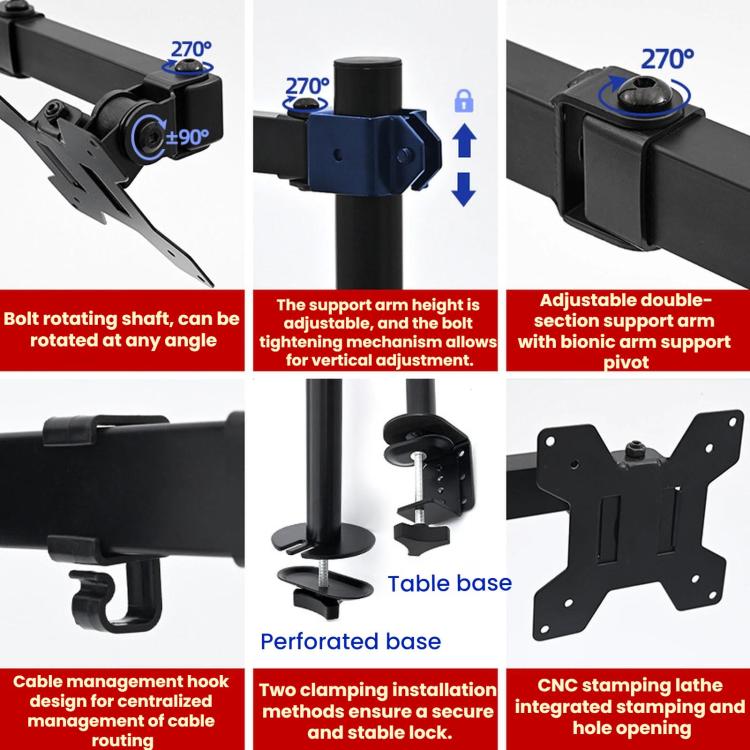 Computer Monitor Mechanical Single-arm Rotating Stand Desktop Clamp - ZX-MT011