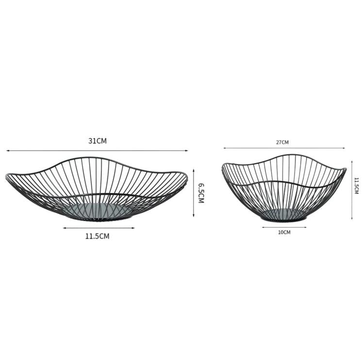 Iron Storage Fruit Basket, Living Room Decorative Candy & Snack Fruit Plate, Spec: High Gold