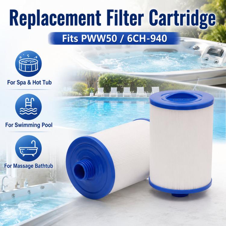 2pcs SPA Bathtub Swimming Pool Surf Massage Filter Replacement Cartridge PWW50 / 6CH-940