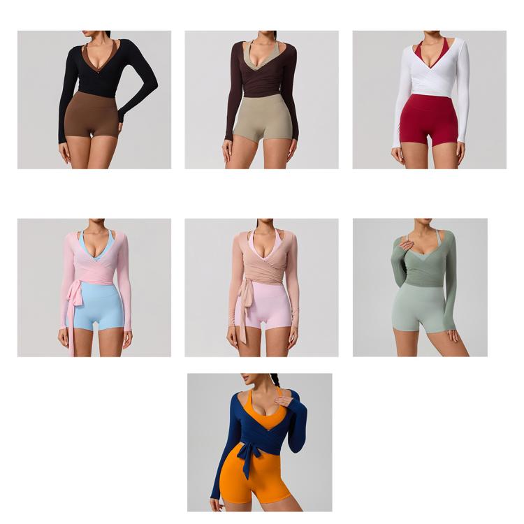 Women Long-Sleeve Slim-Fit Yoga Top, Quick-Dry Pilates Fitness Shirt Sports Cover-Up, Size: M