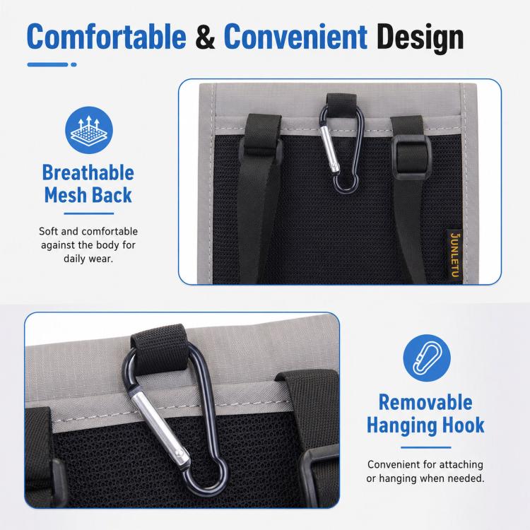 RFID-Protected Card Holder Ticket Coin Organizer Neck-Strap Passport & ID Pouch