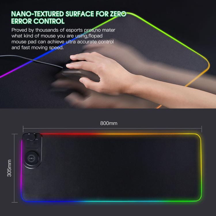 3 In 1 Magnetic Wireless Charging Station RGB Mouse Pad 15W Fast Wireless Charger Desk Mat For Phone, Watch, AirPods - 800x300x4mm