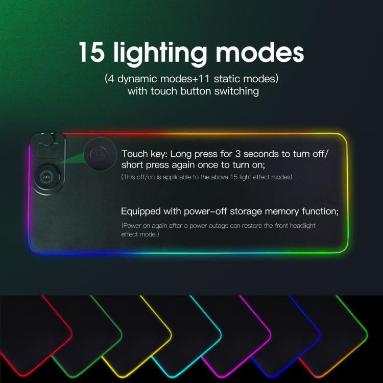 3 In 1 Magnetic Wireless Charging Station RGB Mouse Pad 15W Fast Wireless Charger Desk Mat For Phone, Watch, AirPods - 800x300x4mm