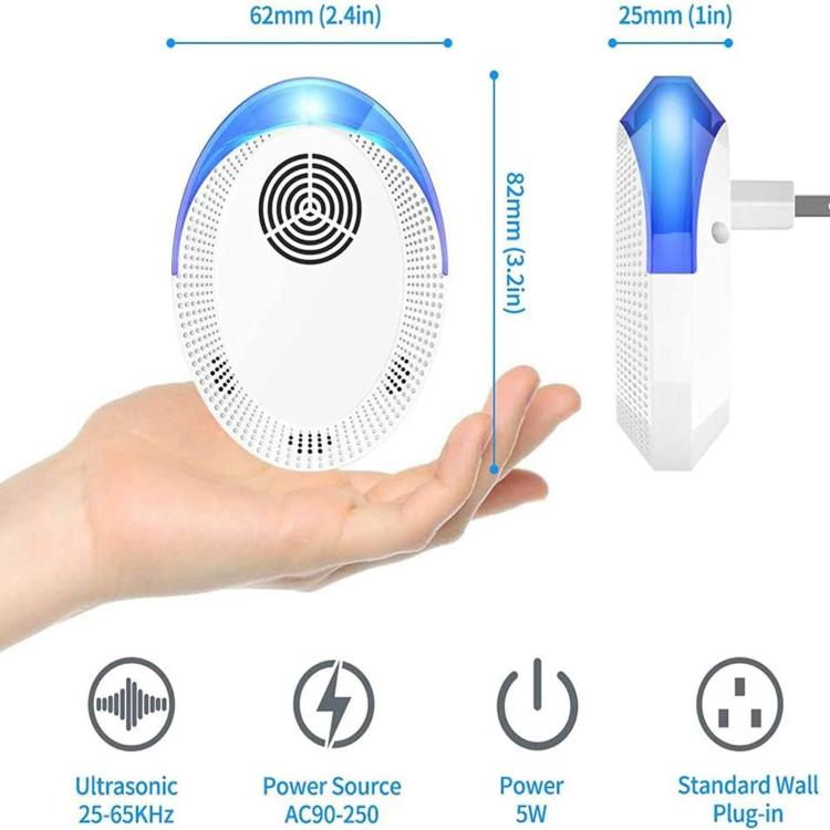 Intelligent Ultrasonic Mosquito & Mouse Repeller, Household Cockroach Repellent For Living Room Bedroom Kitchen EU Plug