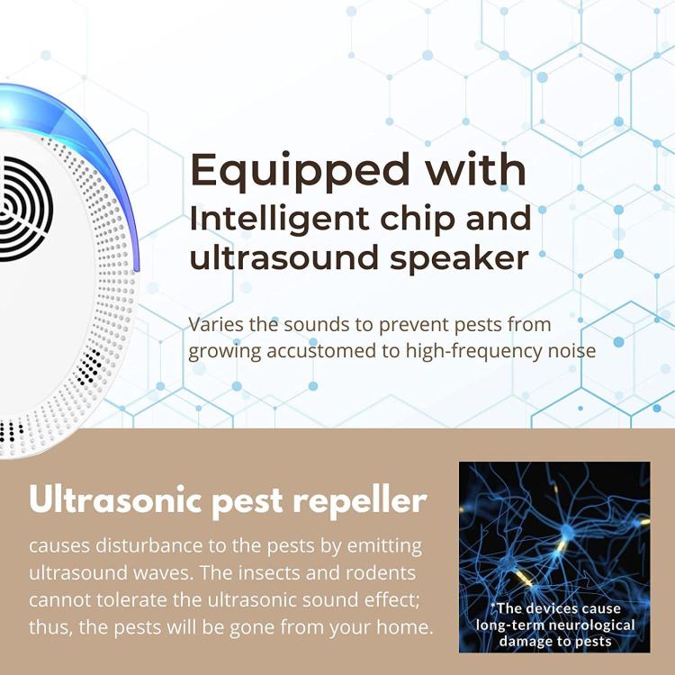 Intelligent Ultrasonic Mosquito & Mouse Repeller, Household Cockroach Repellent For Living Room Bedroom Kitchen US Plug