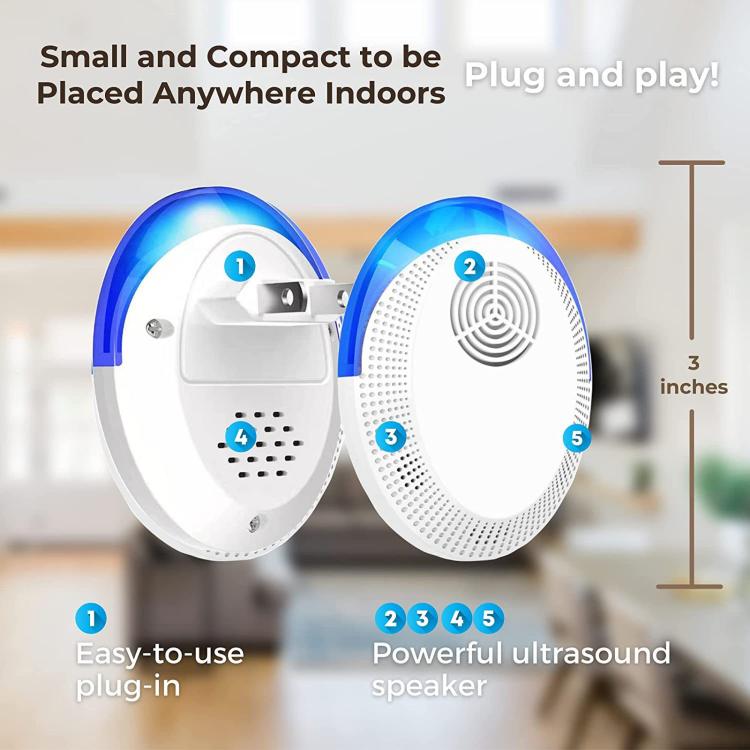 Intelligent Ultrasonic Mosquito & Mouse Repeller, Household Cockroach Repellent For Living Room Bedroom Kitchen UK Plug