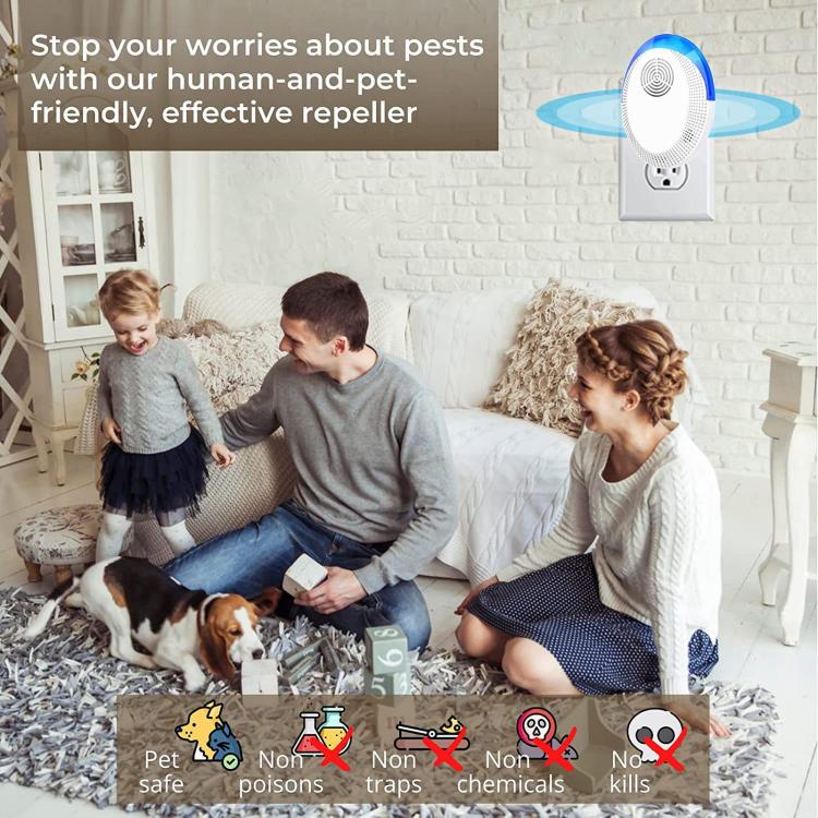 Intelligent Ultrasonic Mosquito & Mouse Repeller, Household Cockroach Repellent For Living Room Bedroom Kitchen US Plug
