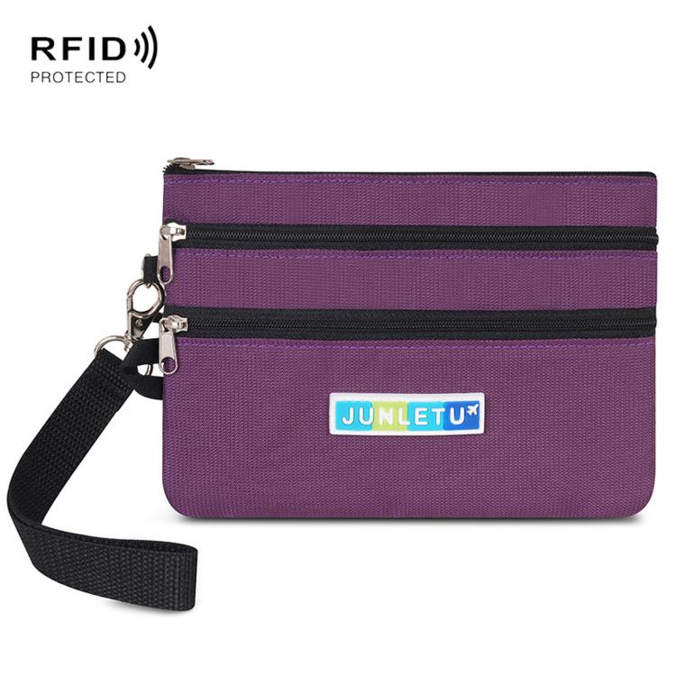 JUNLETU ID Anti-Skimming Card Pouch Multifunctional Coin ID Passport Storage Case