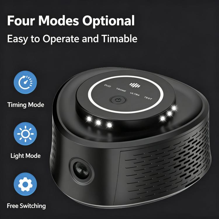 Intelligent Ultrasonic Mouse Repeller, Multi-Functional Mosquito & Cockroach Repellent Device - Black