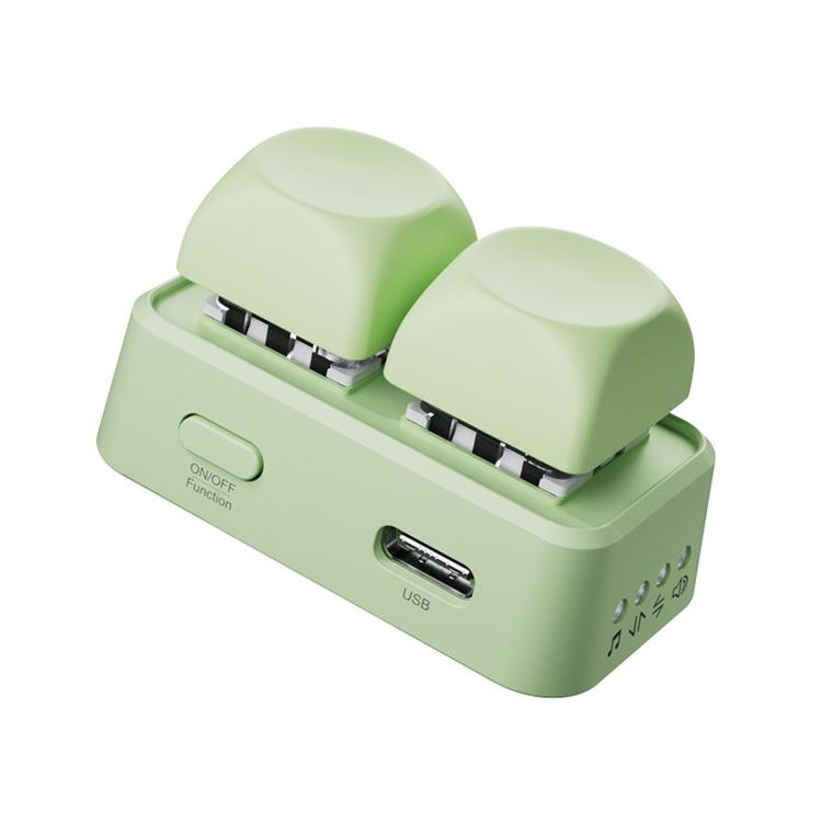 Hanlinyue 2-Key High-Speed Switch Keyboard Bluetooth Page Turner, Color: Green For Phone