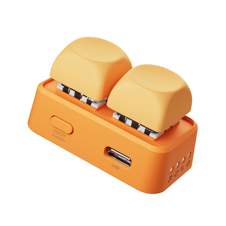 Hanlinyue 2-Key High-Speed Switch Keyboard Bluetooth Page Turner, Color: Orange For KOBO