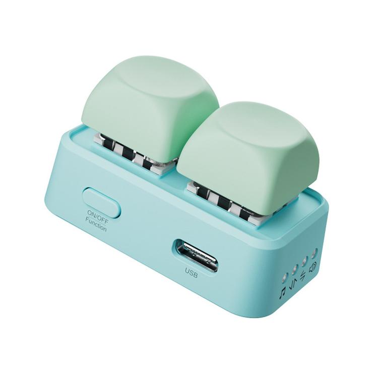Hanlinyue 2-Key High-Speed Switch Keyboard Bluetooth Page Turner, Color: Blue For KOBO