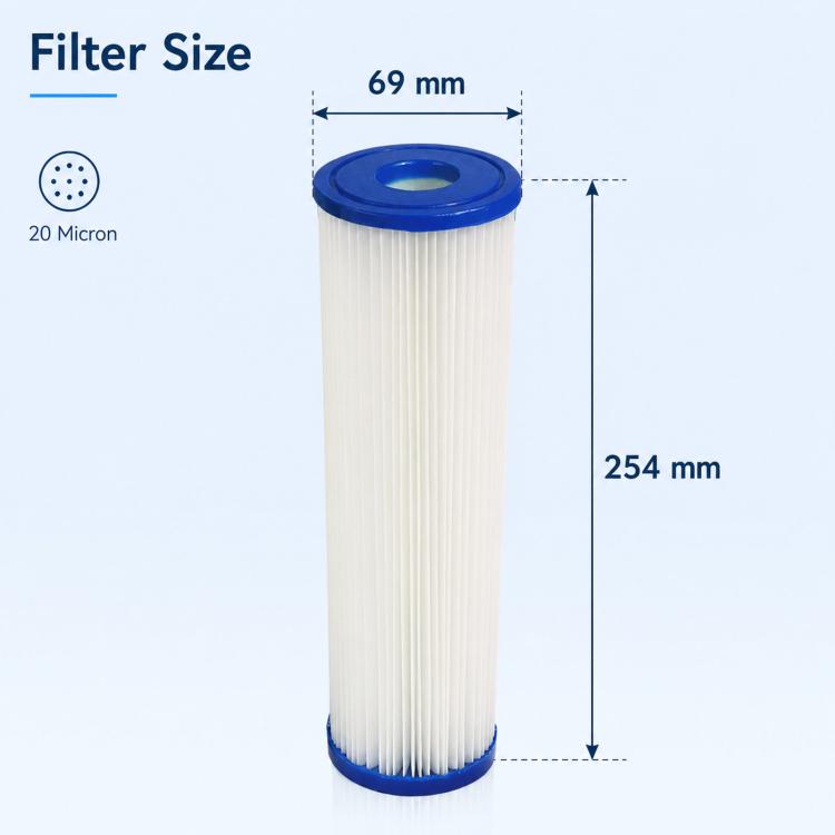 2pcs 20-micron Chiller Swimming Pool Pleated Filter Cartridge, Specification: 10 inch