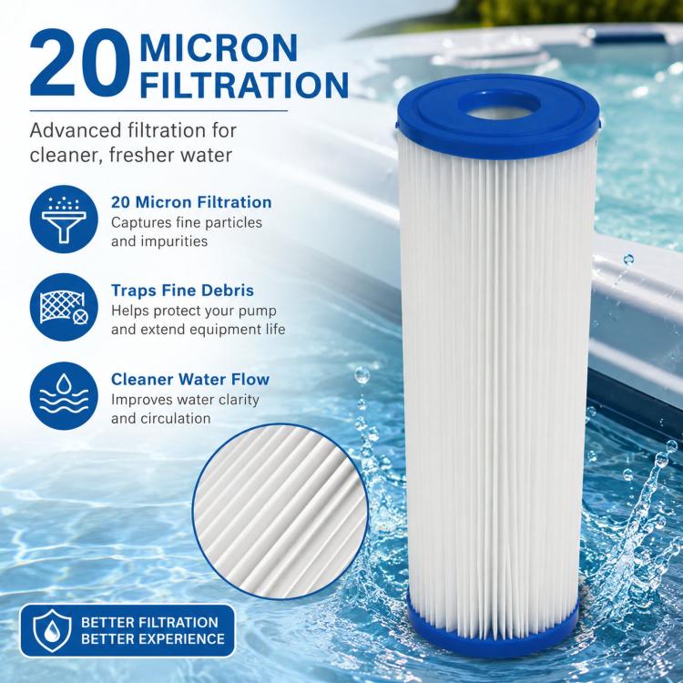 2pcs 20-micron Chiller Swimming Pool Pleated Filter Cartridge, Specification: 10 inch