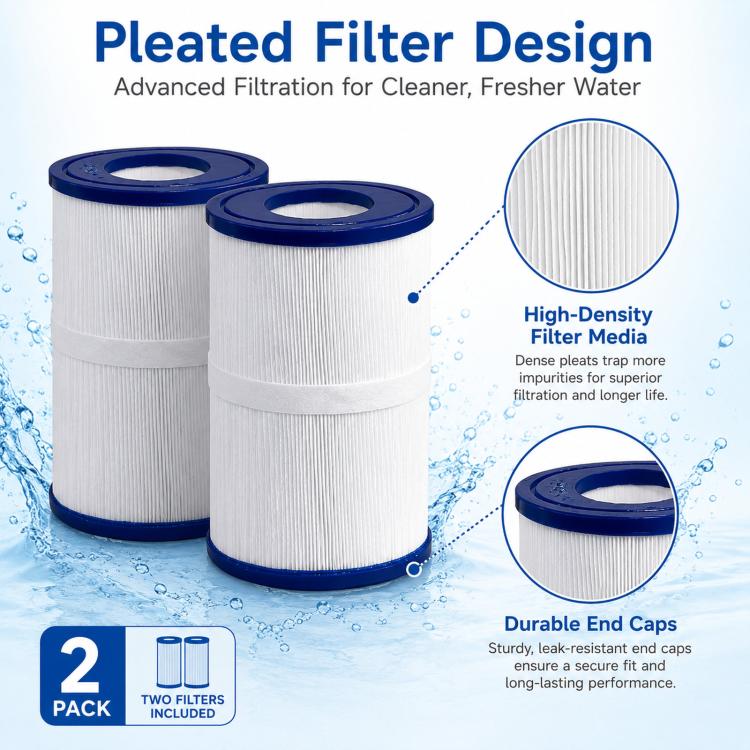 2pcs SPA Bathtub Swimming Pool Cleaning Filter Cartridges For DreamOval PDM30