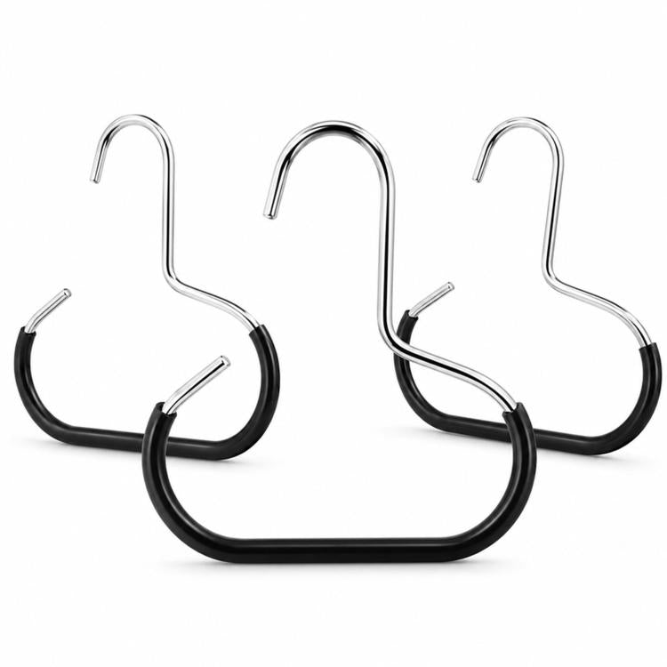 3pcs /Pack Metal Hat Hangers for Closet Baseball Cap Organizer Hooks Space Saving Ring Hanging Racks for Scarves, Belts, Ties, Shawls, Purses - Black