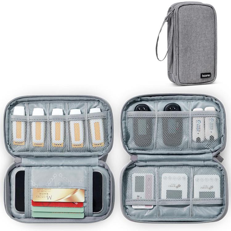 Baona BN-D009 Large-Capacity USB Flash Drive Bag Mini Bank Security Token Pouch, Spec: Double Layer 11 Cells  - Gray