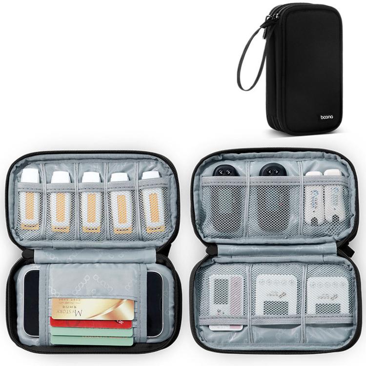 Baona BN-D009 Large-Capacity USB Flash Drive Bag Mini Bank Security Token Pouch, Spec: Double Layer 11 Cells  - Black