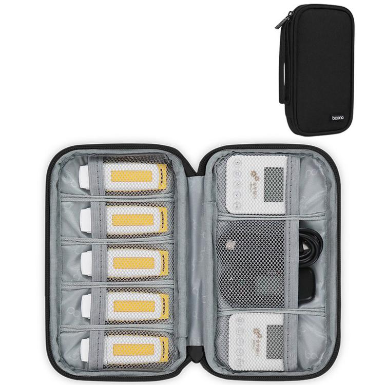 Baona BN-D009 Large-Capacity USB Flash Drive Bag Mini Bank Security Token Pouch, Spec: Single Layer 8 Cells  - Black