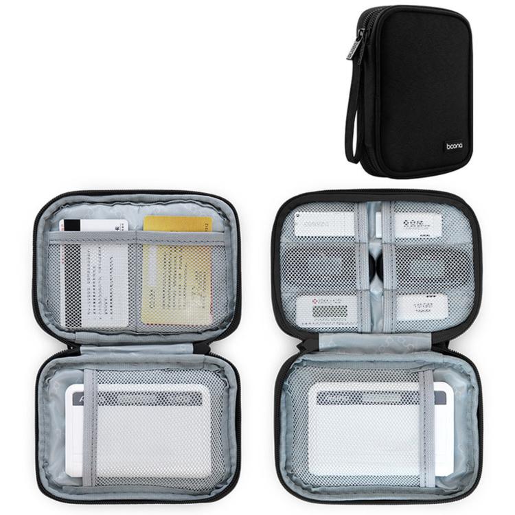 Baona BN-D009 Large-Capacity USB Flash Drive Bag Mini Bank Security Token Pouch, Spec: Double Layer 6 Cells  - Black