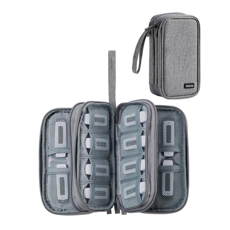 Baona BN-D009 Large-Capacity USB Flash Drive Bag Mini Bank Security Token Pouch, Spec: 3-layer 20 Cells  - Gray
