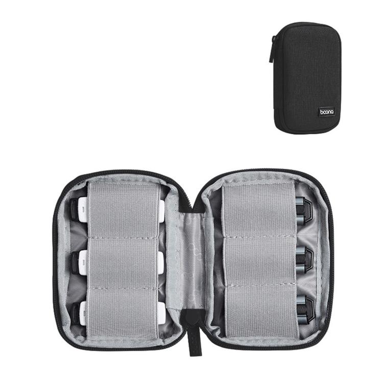 Baona BN-D009 Large-Capacity USB Flash Drive Bag Mini Bank Security Token Pouch, Spec: Single Layer 6 Cells  - Black