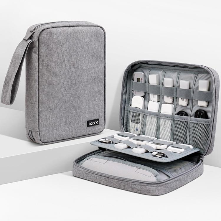 Baona BN-D009 Large-Capacity USB Flash Drive Bag Mini Bank Security Token Pouch, Spec: Single Layer 8 Cells  - Gray
